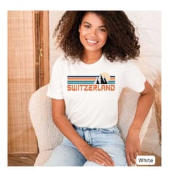 switzerland shirt, ski shirt, mountain travel shirt, travel shirt, gift for travel, swiss shirt, hiking shirt, lake shir