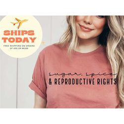 pro choice shirt sugar spice and reproductive rights feminism shirt feminist shirt human rights shirt activist shirt wom