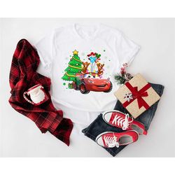 mcqueen shirt, disney cars christmas shirt, tow mater shirt, disney cars shirt, christmas mcqueen shirt, christmas disne