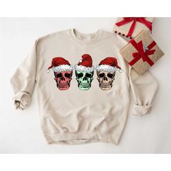 christmas skull sweatshirt, christmas skeletons hoodie, funny christmas sweater, merry christmas shirt, spooky christmas