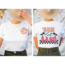 sun sand salt beach shirt, retro summer tee, unisex trendy beach shirts, summer vacation tee, holiday tee, sun salt san