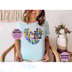 in a world where you can be anything be kind tee, motivational be kind heart shaped hands shirt, heart shaped hands shir