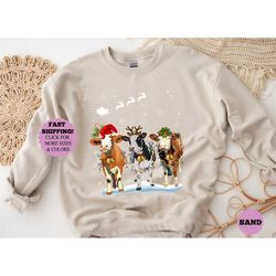 cow christmas lights ugly christmas sweatshirt, christmas shirt,funny heifers christmas shirt,cow holiday shirt cow love