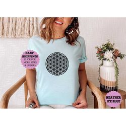 flower of life shirt, positive energy shirt, mandala tee, psychedelic shirt, sacred geometry shirt, tree of life unisex
