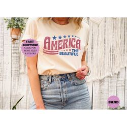 retro america shirt, america the beautiful tee, patriotic usa gift, unisex tee, independence day gift tee, memorial day