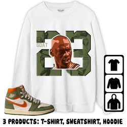 jordan 1 high og celadon unisex sweatshirt, hoodie, t-shirt, mj 23 head, shirt to match sneaker