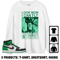 jordan 1 celtic lucky green unisex sweatshirt, hoodie, t-shirt, mj can fly, shirt to match sneaker