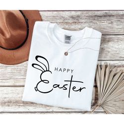 happy easter sweatshirt, easter shirt, easter bunny graphic tee, easter shirts for women, cute easter tee, easter bunny