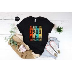 1983 vintage shirts, 40th birthday gift, 1983 birthday shirt, 40th birthday t-shirt, 1983 vintage tee gift for women, 19