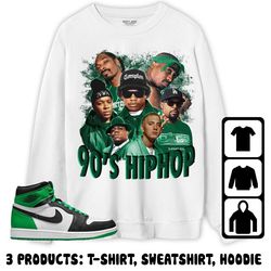 jordan 1 celtic lucky green unisex sweatshirt, hoodie, t-shirt, throwback 90's, shirt to match sneaker