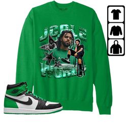 jordan 1 celtic lucky green unisex color sweatshirt, hoodie, t-shirt, jay cole, shirt in iris green to match sneaker
