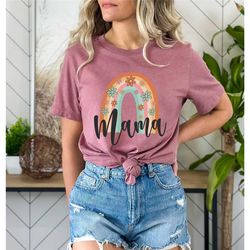 rainbow mama shirt, blessed mama, mother's day gift, mother shirt, mama shirt, boho rainbow shirt for mother, cute shirt
