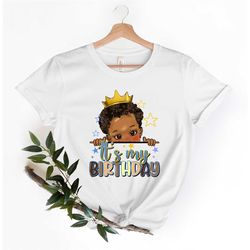 birthday boy shirt, it's my birthday shirt, birthday gift shirt, cute heart shirt, it's my birthday afro peekaboo boy sh