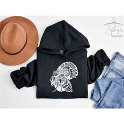 turkey sweatshirt, thanksgiving dinner outfit, turkey silhouette hoodie, thanksgiving gift for animal lover, thanksgivin