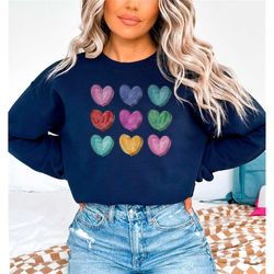 valentines heart sweatshirt, cute valentine sweatshirt, girlfriend sweater, valentines teacher hoodie, retro valentine,