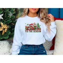 christmas tis the season sweatshirt, vintage christmas, holiday sweaters, christmas crewneck, christmas sweatshirts, xma