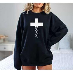 god is greater than the highs and lows sweatshirt, faith hoodie, christian cross sweatshirt, religious crewneck, god swe
