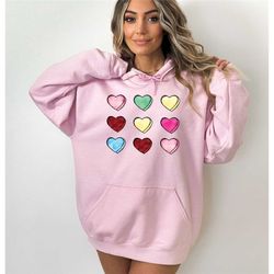 valentine heart sweatshirt, cute valentine sweater, valentine's day sweatshirt, retro valentine sweater, girlfriend swea