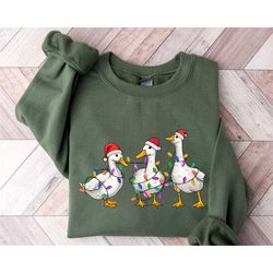 christmas duck sweatshirt, duck sweatshirt, duck sweatshirt for women, love duck, animal sweatshirt, farm hoodie, christ