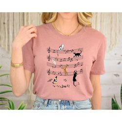 cat with music note shirt, music teacher shirt, music for music, teacher lifestyle, teacher shirt, kitten shirt, cat lov