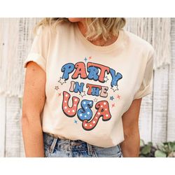retro party shirt in the usa, party in the usa t-shirt, usa patriotic tee, 4th of july party tshirt, trendy usa celebrat