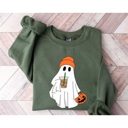 cute ghost coffee sweatshirt, ghost ghost coffee, frightening season, hoodie for fall coffee lovers, halloween festival