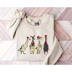 santa claus duck, duck sweatshirt, duck duck sweatshirt, animal sweatshirt, funny farmhouse hoodie, christmas sweatshirt