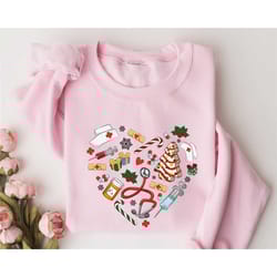 cardiac's christmas sweatshirt, christmas sweatshirt, merry christmas sweatshirt, stethoscope nurse sweatshirt, christma