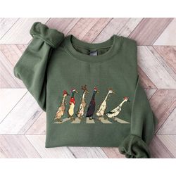 christmas duck sweatshirt, santa duck sweatshirt, duck sweatshirt for women, animal sweatshirts, funny farmhouse hoodie,