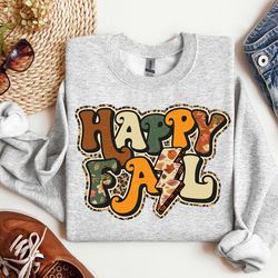 fall vibes sweatshirt, halloween sweatshirt, fall sweatshirt, fall leopard sweatshirt, fall time sweatshirt