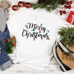 merry christmas shirt, christmas lights shirt, christian shirt, christ shirt, christmas shirt, christmas family shirt