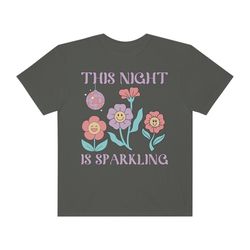 this night is sparkling tee, sn enchanted shirt, mirrorball tee, disco ball groovy shirt, trendy floral tee, eras shirt