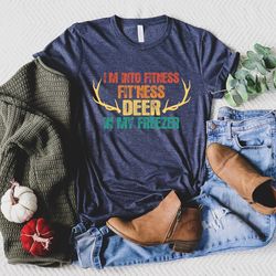 fit'ness deer in my freezer t-shirt, hunting tee, deer season outfits, gifts for hunters, hunting season clothing