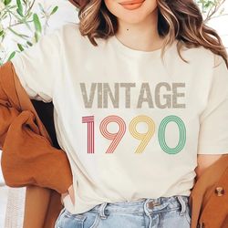 vintage 1990 shirt, 33rd birthday gift for women, 1990 retro shirt, 33rd birthday woman