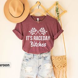 it's race day bitches shirt, funny stock car t-shirt, flags dirt bike motocross, supercross dirt track, sprint car drag