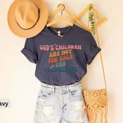 god's child are not for sale end trafficking t-shirt, retro religious tee, cute christians gift for religious women x