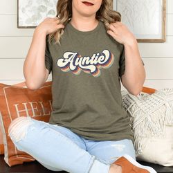 vintage auntie shirt, t-shirt gift for auntie, retro auntie shirt, gift family tee