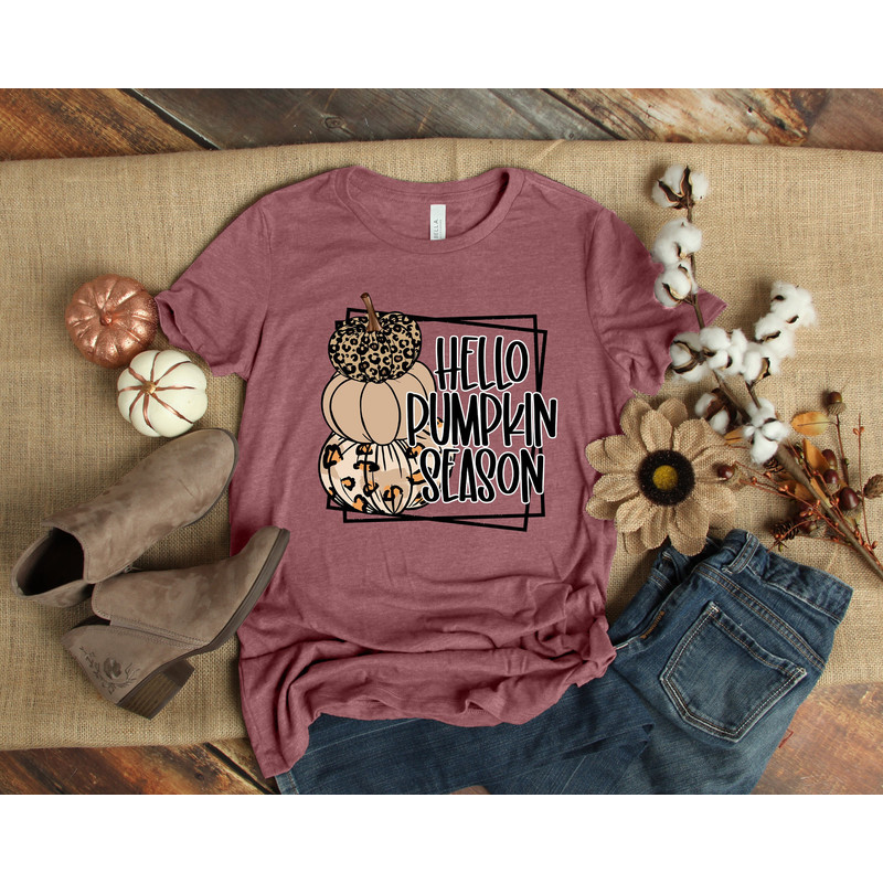 Hello Pumpkin Season Shirt, Love Fall Y'All Shirt, Leopard Pumpkin Print Fall Shirt, Hello Pumpkin, Fall Vibes, Peace Love Thanksgiving.jpg