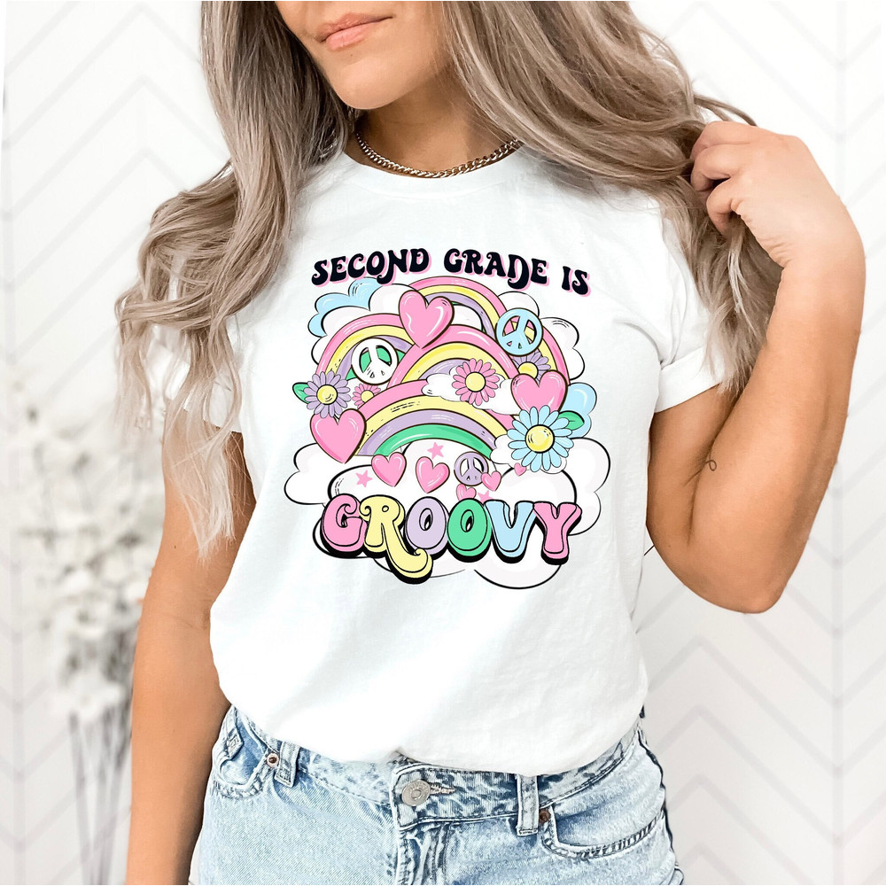 Hello Second Grade Shirt,Second Grade Is Groovy Tee,Back To School Shirt,Kindergarten Teacher Tee,Teacher Appreciation Tee,1st day of school.jpg