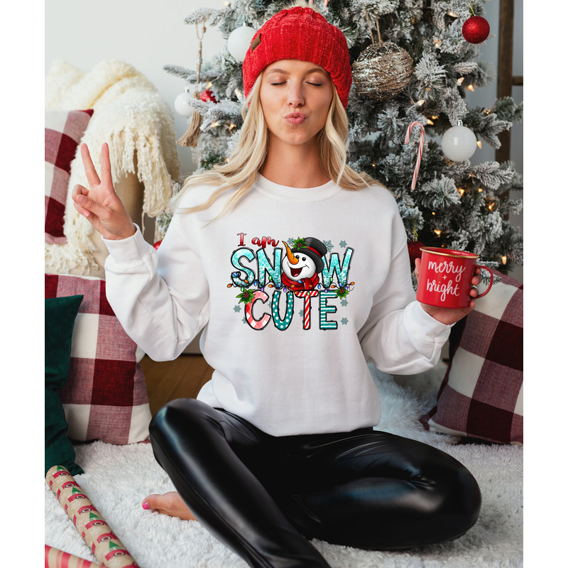 I Am Snow Cute Sweatshirt, Snowman Sweater, Secret Santa Gift, Christmas Sweatshirt for Women, Holiday Apparel, Cute Christmas Sweater.jpg