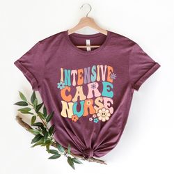 intensive care nurse shirt, flower nurse shirt, icu nurse shirt, intensive care nurse gift for nurses, icu nurse christm