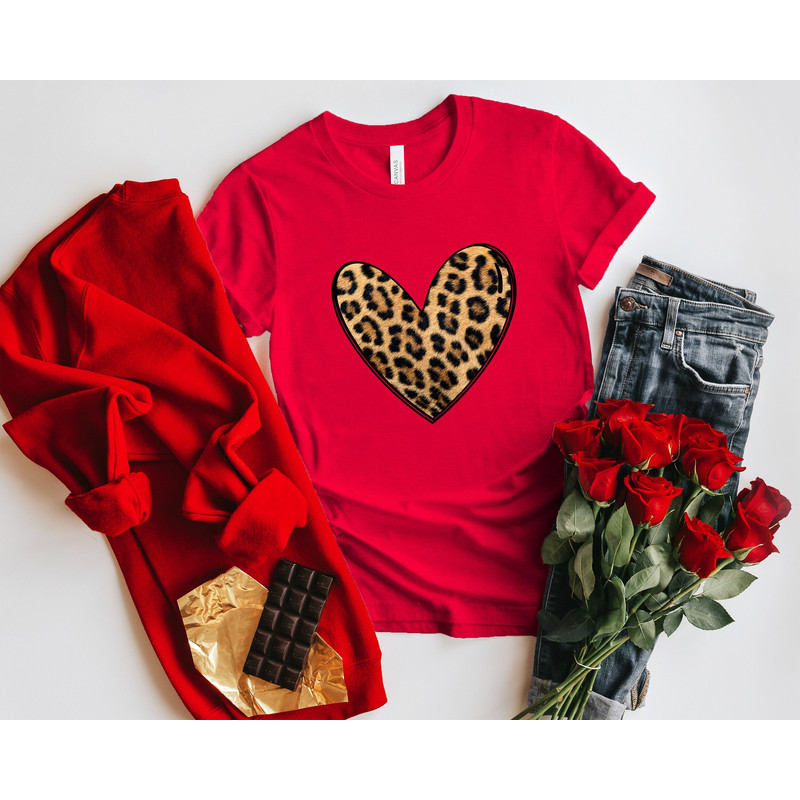 Leopard Heart Shirt, Happy Valentines Doodle Heart Shirt,Cute Valentines Day Shirt, Leopard Shirt, Cute Heart Shirt Unisex, Valentines shirt.jpg