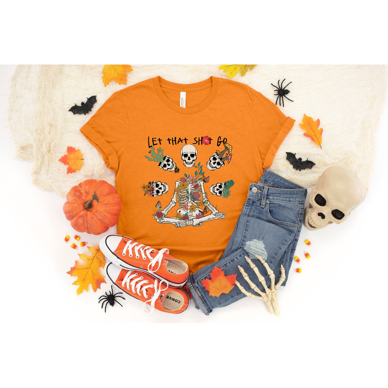 Let That Shit Go Shirt, Halloween Skeleton Yoga Shirt, Meditation Shirt, Yoga Lover, Funny Skeleton Boho Shirt,Halloween Black Cat.jpg
