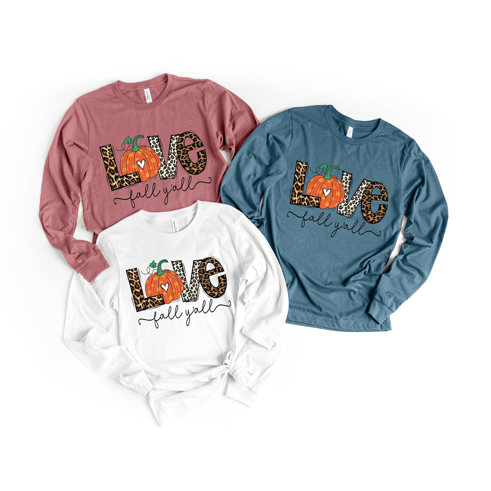Love Fall Y'All Shirt, Leopard Print Fall Shirt, Thanksgiving,Hello Pumpkin, Fall Vibes, Peace Love Thanksgiving, Family Thanksgiving Shirt 1.jpg