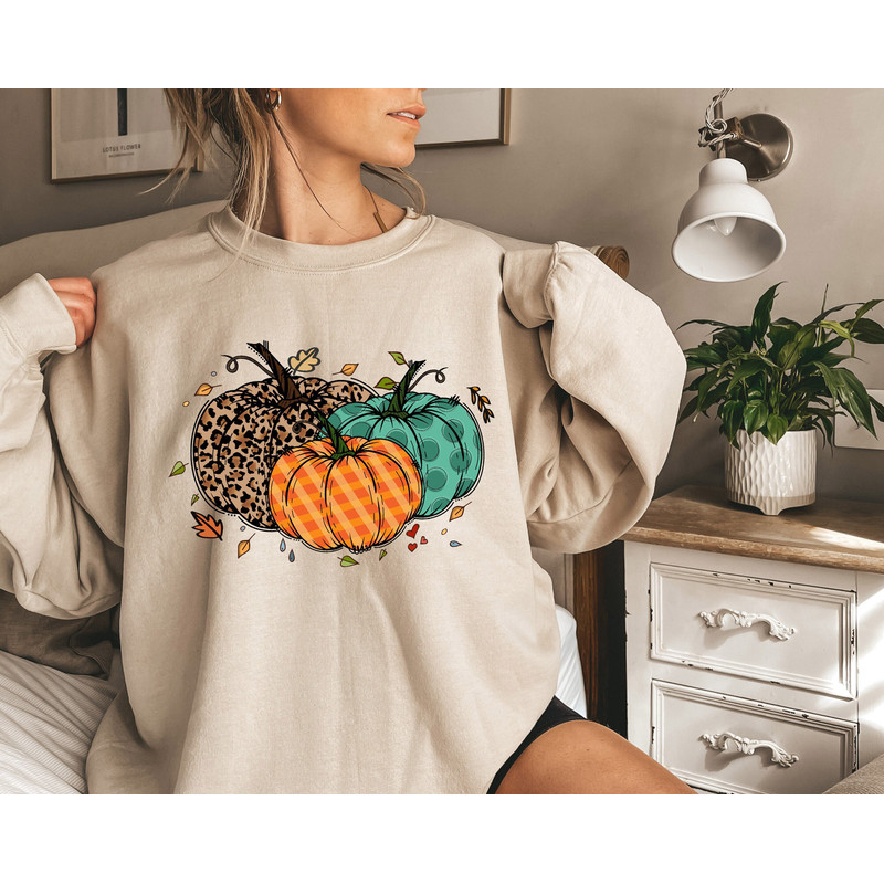 Love Fall Y'All Shirt, Leopard Pumpkin Print Fall Shirt, Hello Pumpkin, Fall Vibes, Peace Love Thanksgiving, Family Thanksgiving Shirt.jpg