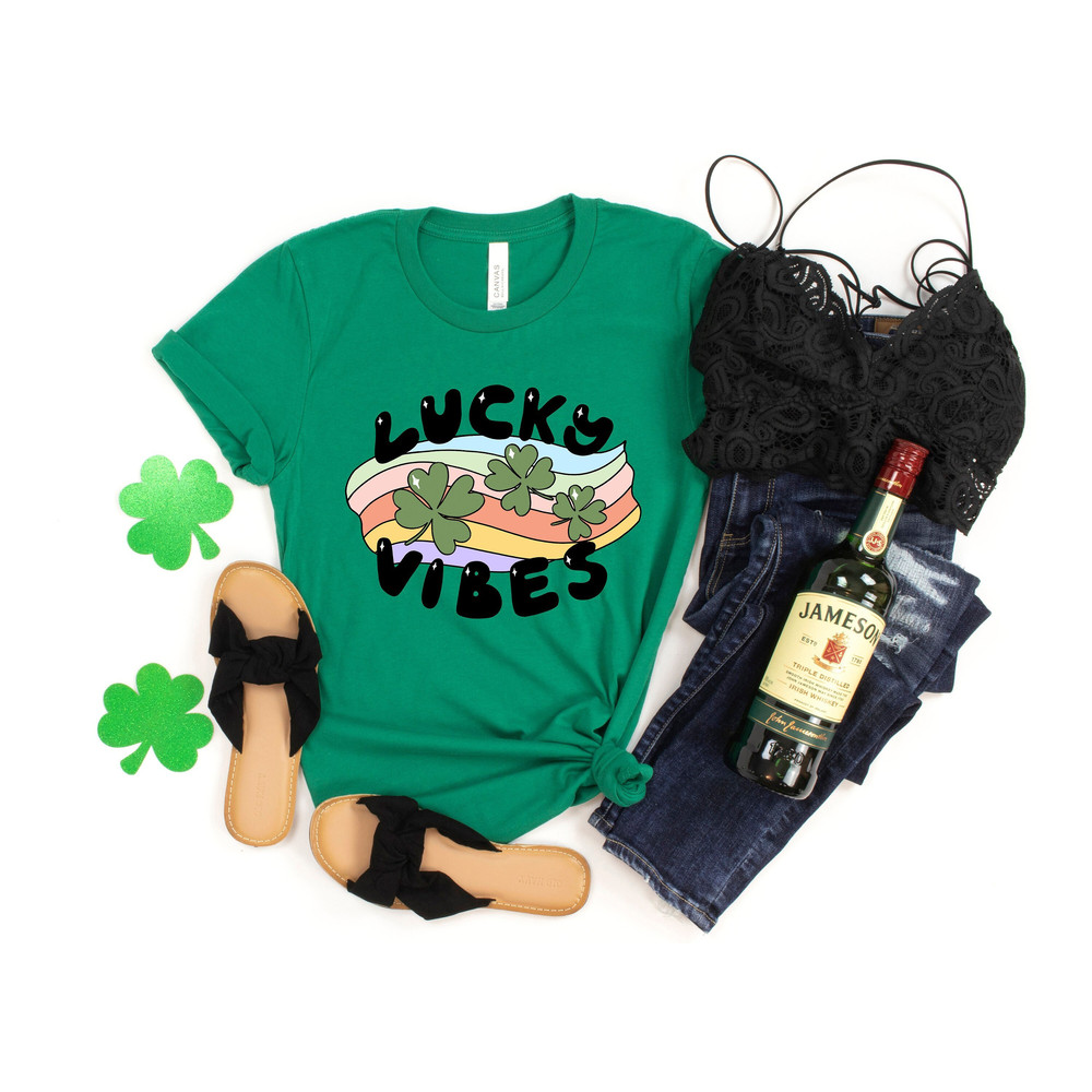Lucky St Patrick Day Shirt,Happy Go Lucky Rainbow,Shamrock Shirt,St.Pattys Shirt,Irish Shirt,Shenanigans Drinking Shirt,Family Tee.jpg