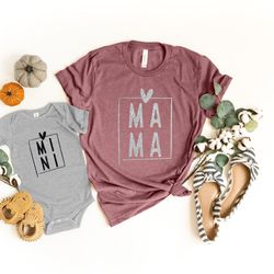 mama shirt, mini shirt, blessed mama, blessing mini, thankful for my mini, thankful for my mama, mama mini matching shir