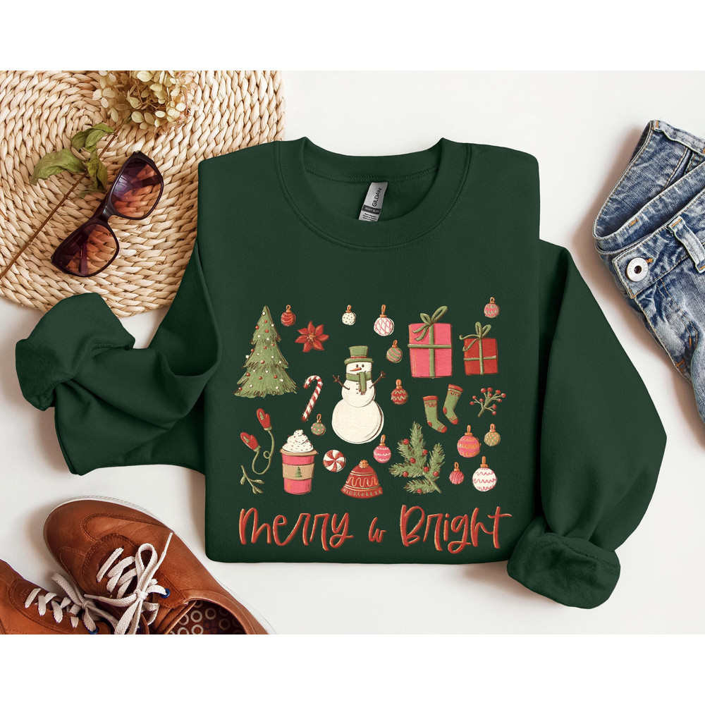 Merry and Bright Sweatshirt, Christmas Sweatshirt, Family Christmas Sweatshirt, Christmas Sweatshirts for Women, Merry Christmas Sweatshirt.jpg