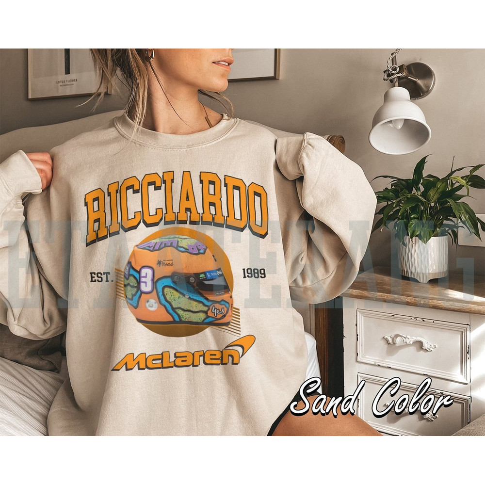 Daniel Ricciardo Crewneck Sweatshirt, Formula One Sweatshirt, Daniel Ricciardo Shirt, Formula 1 Racing Team McLaren Shirt, Ric 3 Fan Gift H.jpg