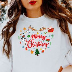 merry christmas sweatshirt christmas funny kids family holiday gift santa elf snowman christmas sweatshirt, merry christ